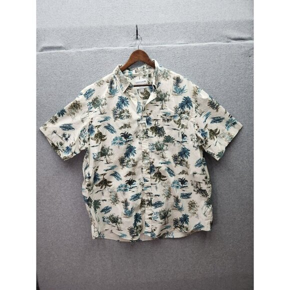 Saddlebred Mens Classic Fit Hawaiian Button-Down Shirt 2XLT Cotton/Spandex Blend - Picture 1 of 4